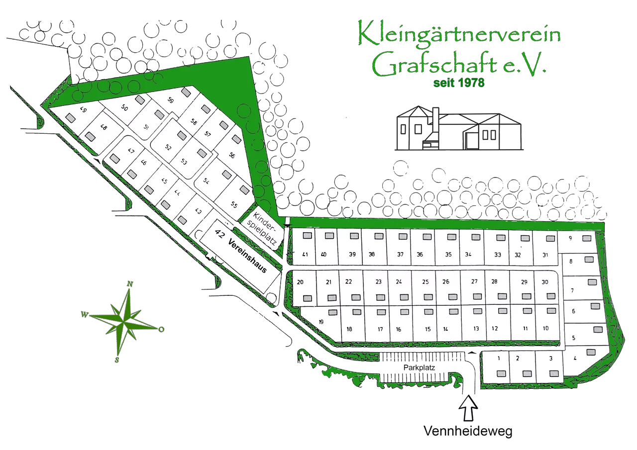 Grafik Gartenplan
Kleingärtnerverein Grafschaft e.V. - Münster